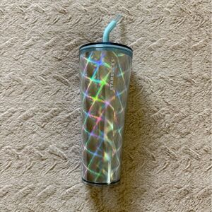 Starbucks Holographic Tumbler with Blue Straw